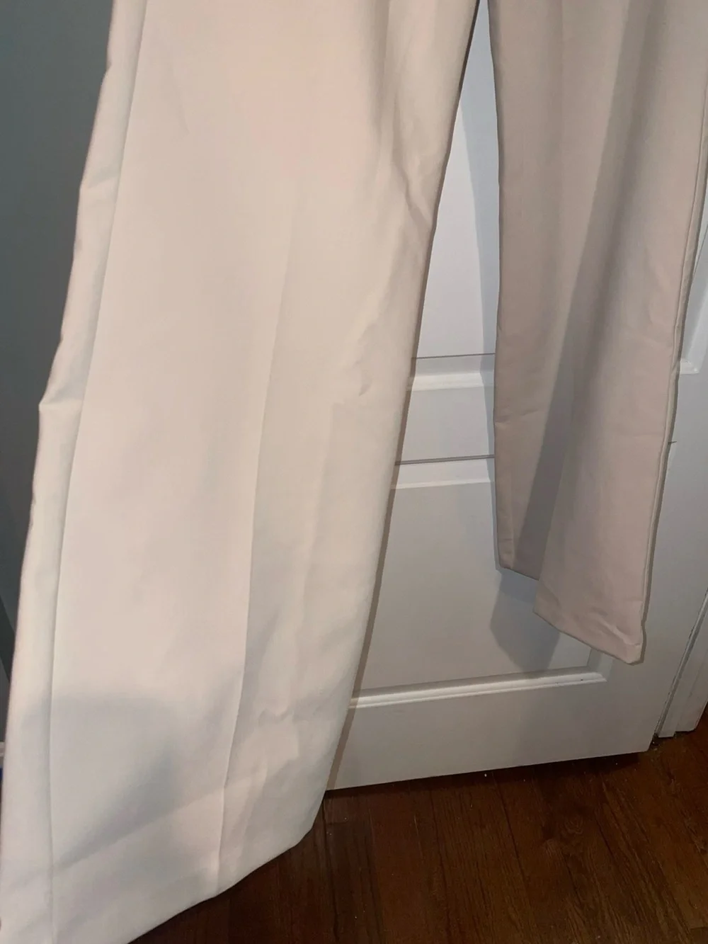 New! Amanda Uprichard Blythe High Waist Wide Leg Buckle Pants Bone 🤍 Medium NWT!